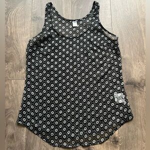 Old Navy Black and White Sheer Floral Tank Top